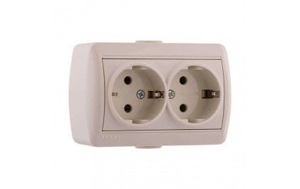 Розетка 2-м ОП Ната с заземл. ке…