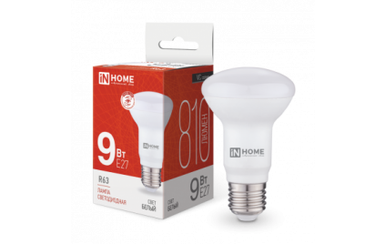 Лампа LED-R63-VC 9Вт 230В E27 4000К 720лм IN HOME (540911)