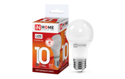 Лампа IN HOME LED-A60-VC 10Вт 230В E27 6500К 900Лм