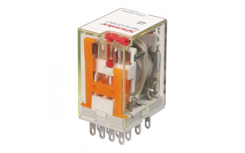 Реле RKF4CO730LT, 4CO, 6A (250VAC/30VDC) 230VAC, мех. индикация, тест-кнопка с блокировкой