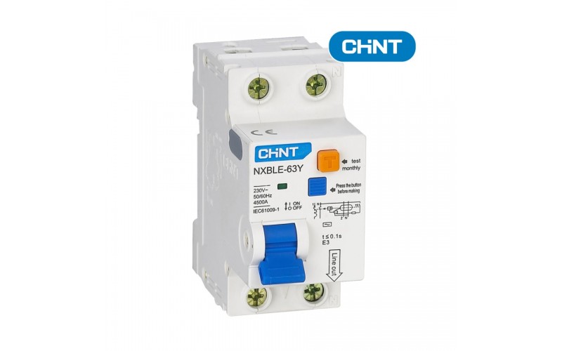 Выкл.авт.диф. NXBLE-63Y (R) 1п+N C 16А 30мА тип AC 4.5кАCHINT 105542 (1609918)