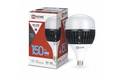 Лампа IN HOME LED-HP-PRO 150Вт 6500К холод. бел. E27 14250лм 150-275В с адаптером E40 1513192