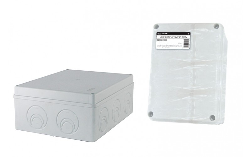 Коробка распаячная ОП 240х195х90 крышка IP55 мон.плата,ввод. d28-3 шт., d37-2 шт.,TDM SQ1401-1342