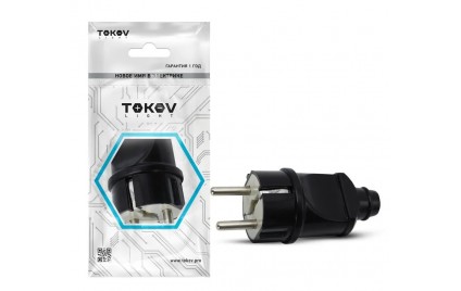 Вилка прямая 16А 250В с заземл. черн. TOKOV ELECTRIC TKL-PLZ-C05 (1745034)