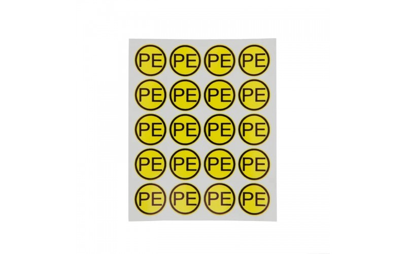 Наклейка  Символ "PE" d=20мм SHCET