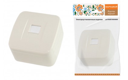Розетка компьютерная (RJ-45) открытой установки IP20, сл. кость "Дача" Нар. SQ1824-0024 Розетка компьютерная (RJ-45) открытой установки IP20, сл. кость "Дача" Нар. SQ1824-0024