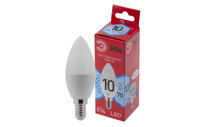 Лампа Эра RED LINE LED B35-10W-840-E14 R Е14 / E14 10 Вт