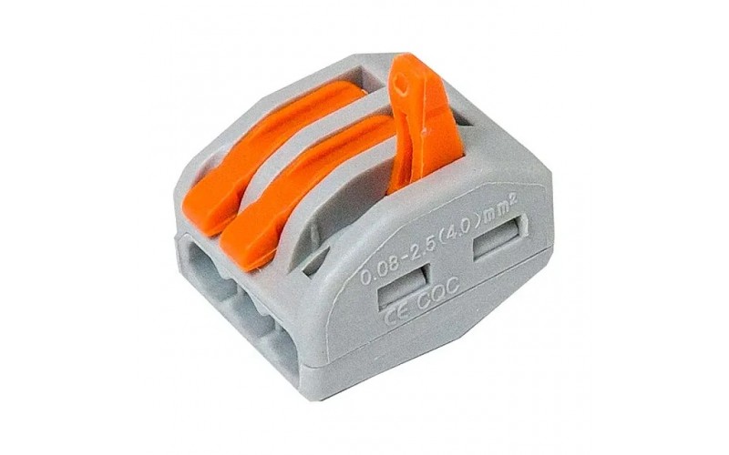 Клемма соединительная с рычагами 3 отверстия SKL222O-3-Gr