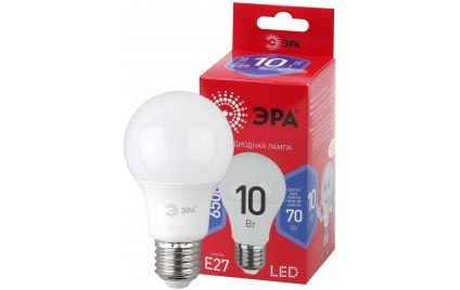 Лампа Эра RED LINE LED A60-10W-865-E27 R 10Вт груша Б0045324