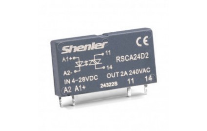 Реле интерф. полупроводниковое RSCA24D2, 1NO,2A(240VAC), 4_28VDC,zero-crossing, W=6.2mm Реле интерф. полупроводниковое RSCA24D2, 1NO,2A(240VAC), 4_28VDC,zero-crossing, W=6.2mm