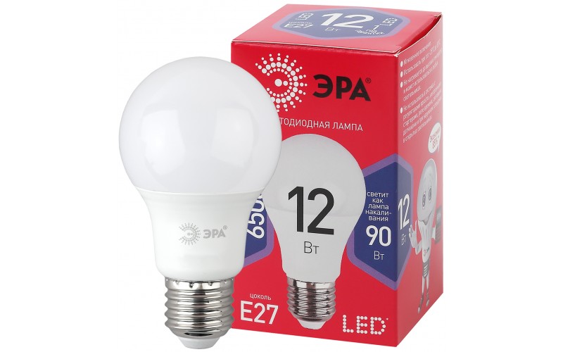 Лампа Эра RED LINE LED A60-15W-865-E27 R 15Вт A60 груша хол.бел. Б0046357