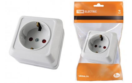 Розетка 1м 2П открытой установки…
