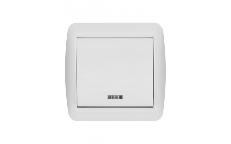 Выключатель 1-кл. открытой установки с подсветкой IP44 10А белый "Селигер" TDM SQ1818-0003