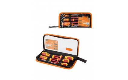 Набор диэлектрических отверток №1, ткан.пенал, 6 предметов, 1000В, "ПрофиЭлектрик" TDM SQ1017-1201