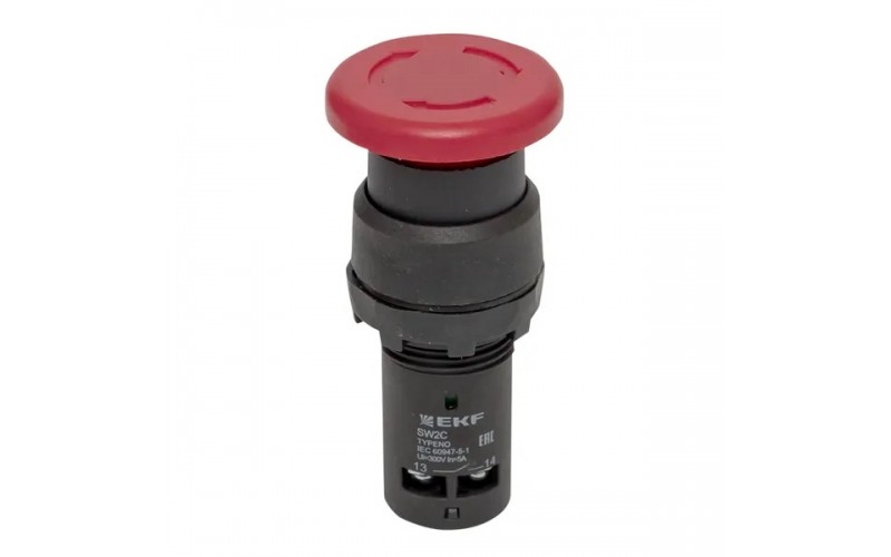 Кнопка SW2C-11MZ повор. гриб кр. NO+NC EKF