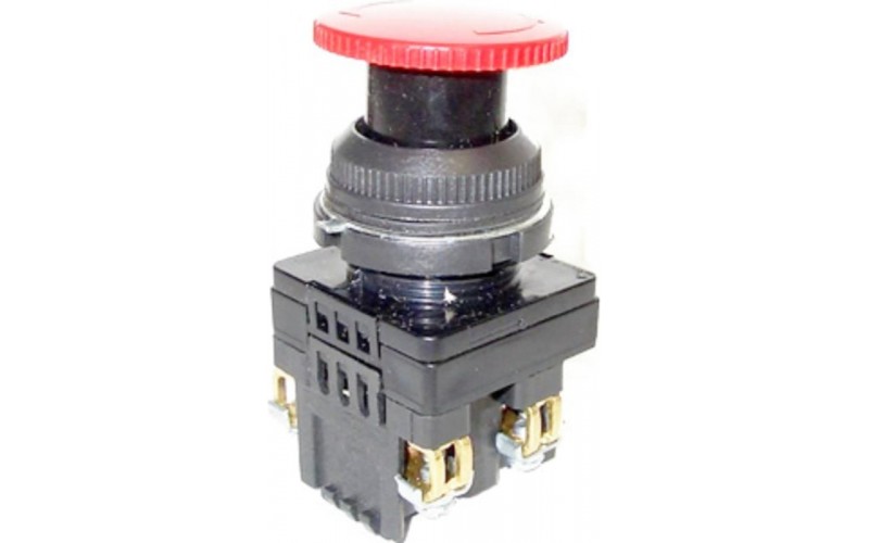 Выключатель кнопочный КЕ-131 У3 исп.2 1НО+1НЗ гриб с фикс. 10А 660В IP40 красн. Электротехник