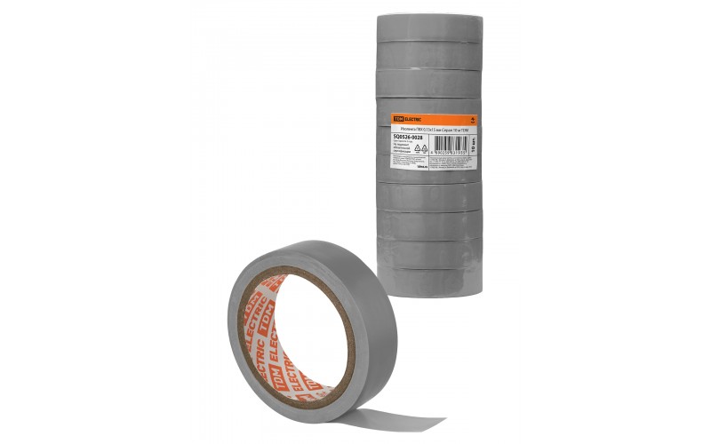Изолента ПВХ 0,13х15 мм Серая 10 метров TDMSQ0526-0028