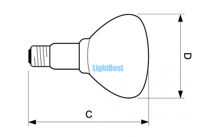 Лампа инфракрасная LightBest ERK R125 175W E27 Clear 