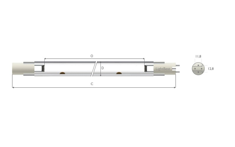 Лампа амальгамная LightBest DB 500HO-32 460W 5,0A 