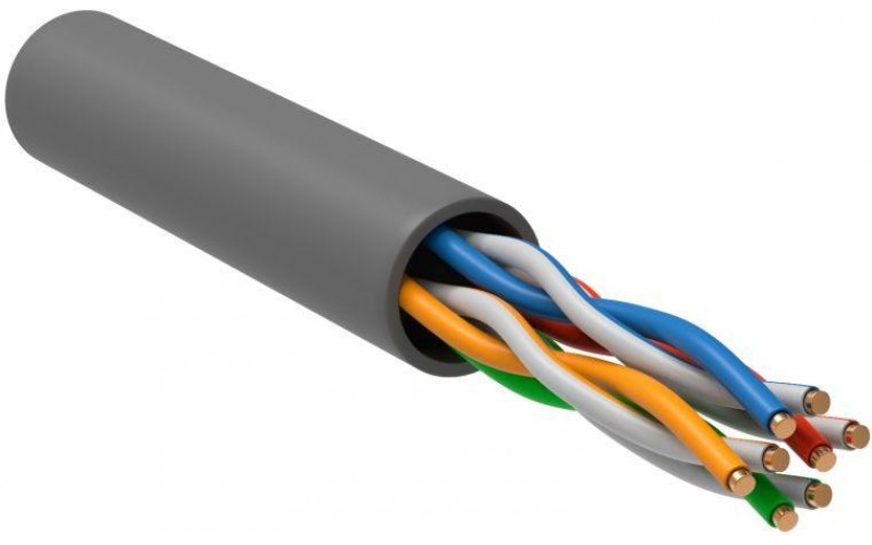 Кабель U/UTP (24AWG) кат.5е 4х2х0.51 ож PVC (305м) сер. (м) ITK