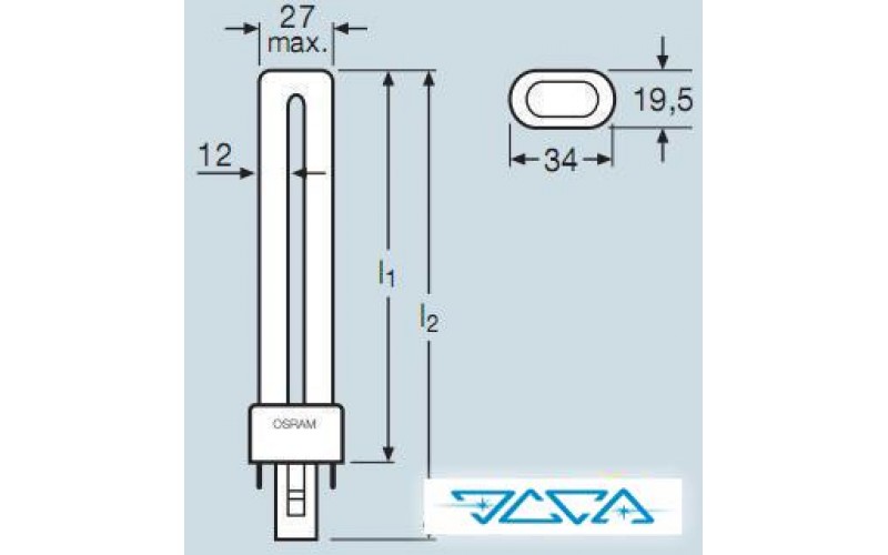 Лампа люминесцентная компактная Osram DULUX S 11 W/830