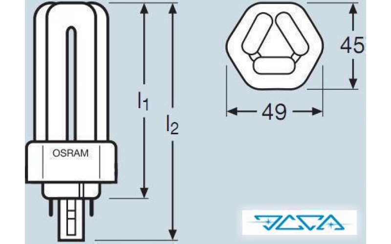 Лампа люминесцентная компактная Osram DULUX T/E 18 W/830 PLUS