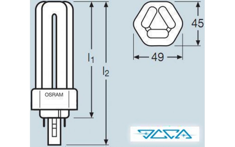 Лампа люминесцентная компактная Osram DULUX T 18 W/830 PLUS