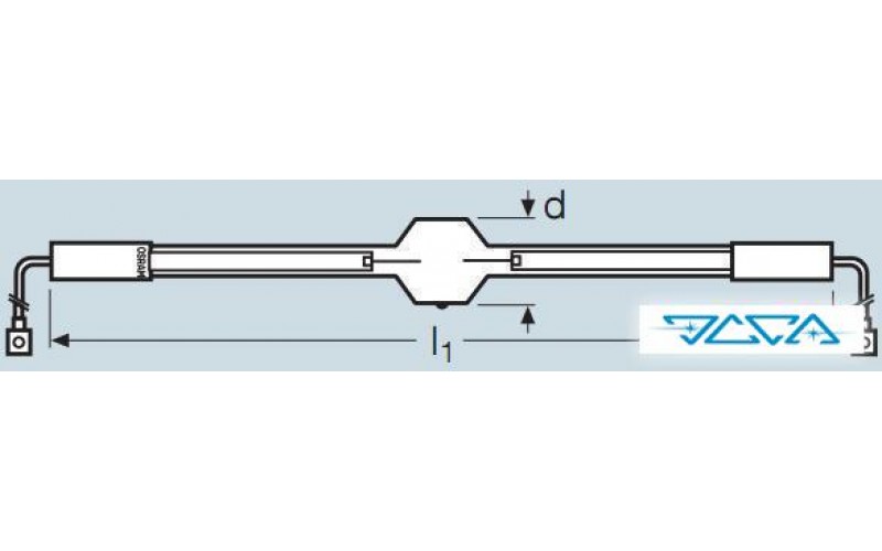 Лампа двухцокольная Osram HMI 18000W/DXS