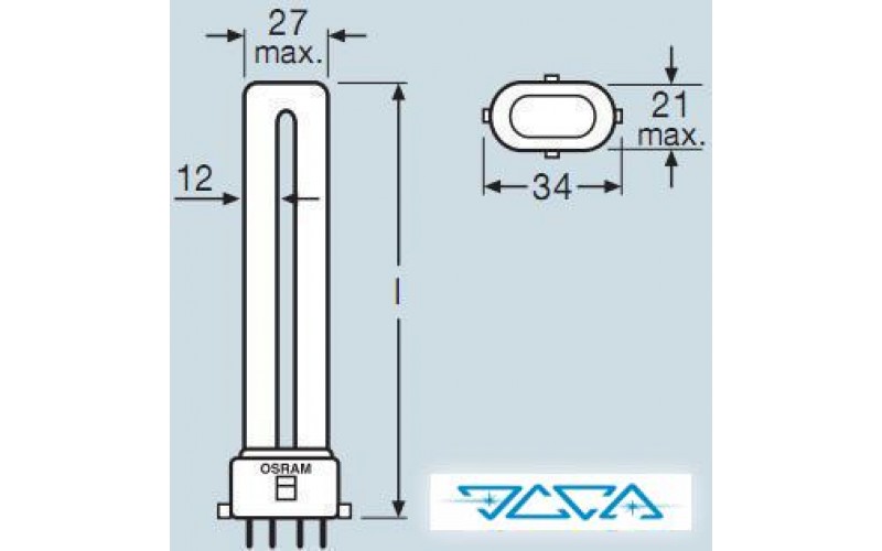 Лампа люминесцентная компактная Osram DULUX S/E 9 W/840