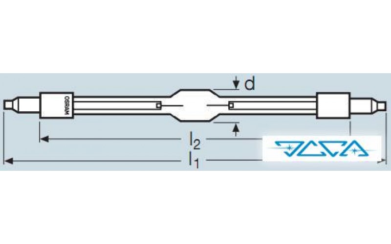 Лампа двухцокольная Osram HMI 2500W/DXS