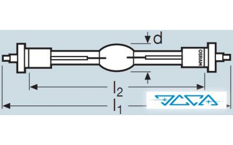 Лампа двухцокольная Osram HMI 1200W/DXS