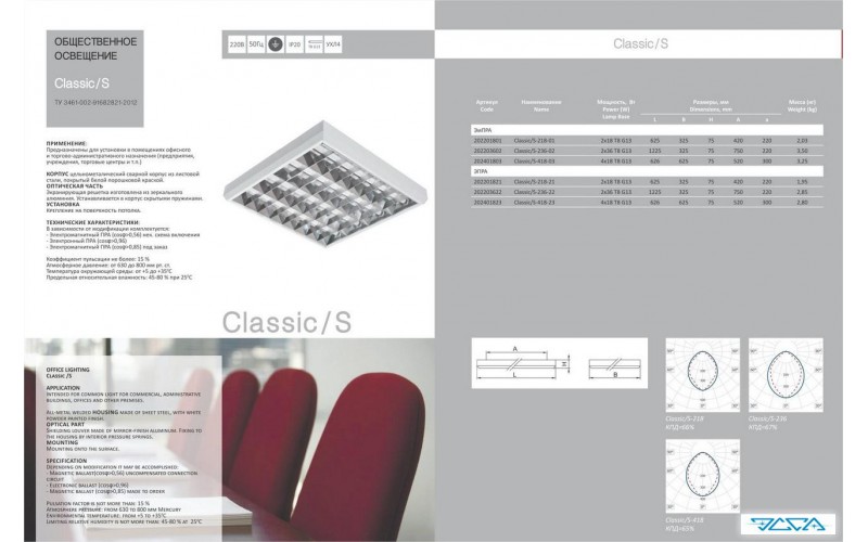 Светильник люминесцентный ТриЛЮКС ЛПО Classic/S-418-23