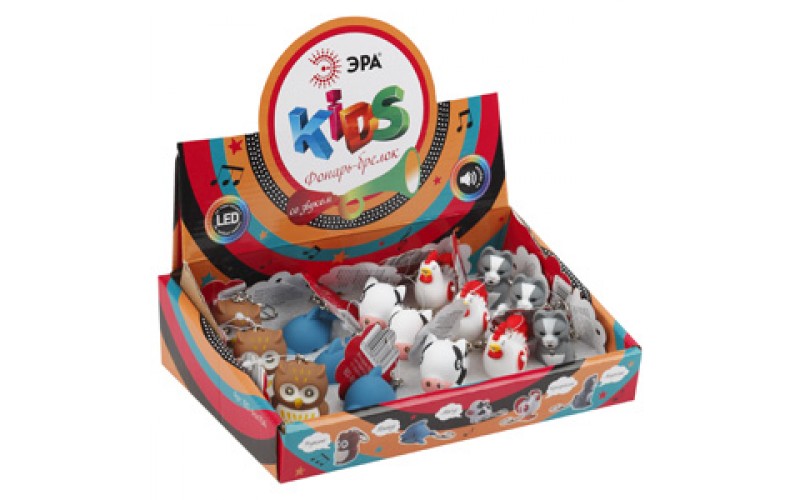 BD-box15A Фонарь ЭРА Детский брелок в ассортименте, 5х3, бл (15/270/4860)