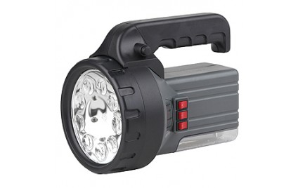 FA55M Фонарь ЭРА Акку 6V2.5Ah, 9xLED, галоген10W, люм7W,ЗУ 220V, карт (12/144)