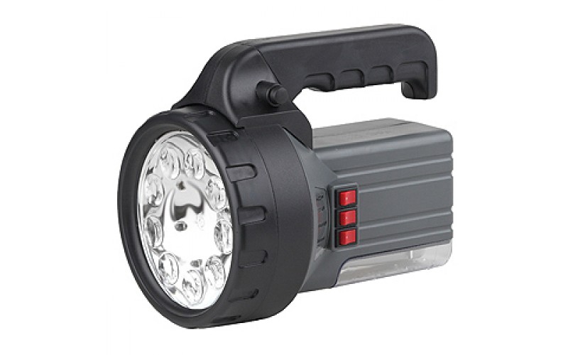 FA55M Фонарь ЭРА Акку 6V2.5Ah, 9xLED, галоген10W, люм7W,ЗУ 220V, карт (12/144)