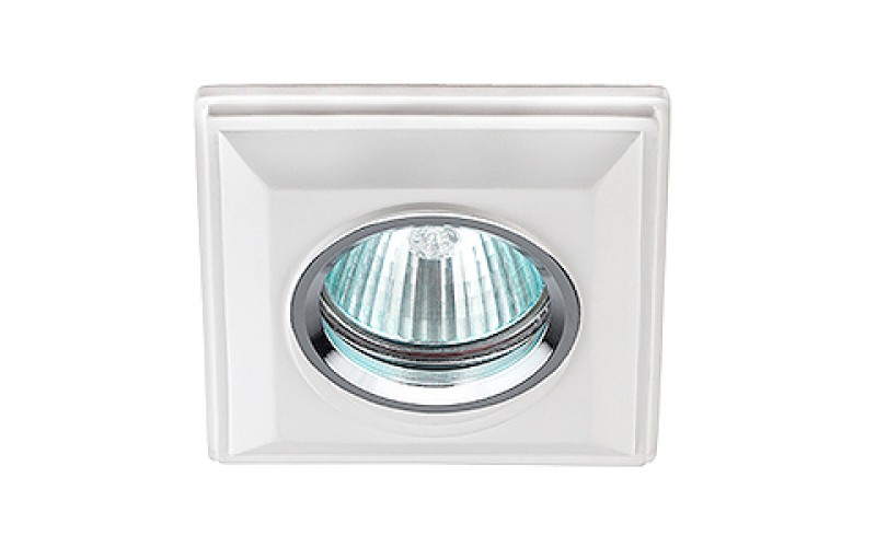 DK G1 Светильник ЭРА декор гипс под покраску MR16,12V/220V, 50W, квадратный ,белый (24/288)