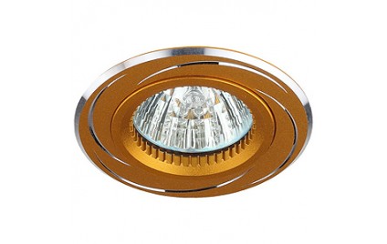 KL34 AL/GD Светильник ЭРА алюминиевый MR16,12V/220V, 50W золото/хром (10/50/2250)