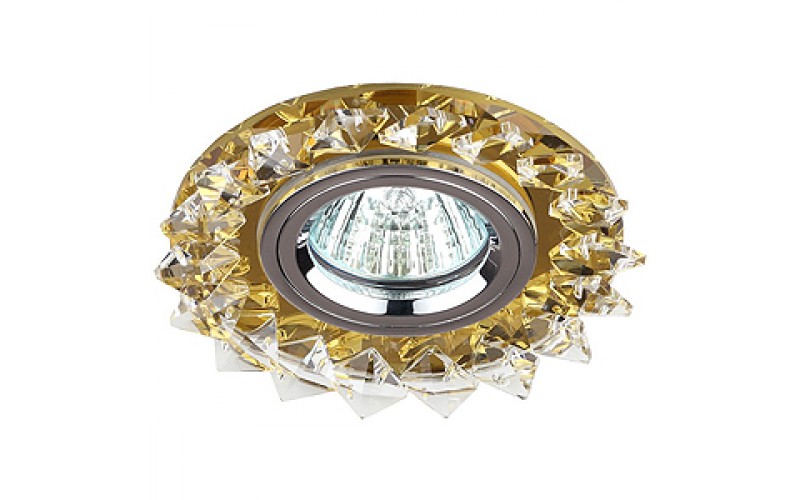 DK44 YL/WH/CH Светильник ЭРА декор «острые кристаллы» MR16,12V/220V, 50W, желтый/прозрачный/хром (5/