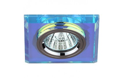 DK8 CH/PR Светильник ЭРА декор стекло квадрат MR16,12V/220V, 50W, хром/перламутр (5/50)