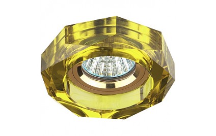 DK6 GD/YL Светильник ЭРА декор стекло объемный многогранник MR16,12V/220V, 50W, GU5,3 хром/желт (30/ DK6 GD/YL Светильник ЭРА декор стекло объемный многогранник MR16,12V/220V, 50W, GU5,3 хром/желт (30/