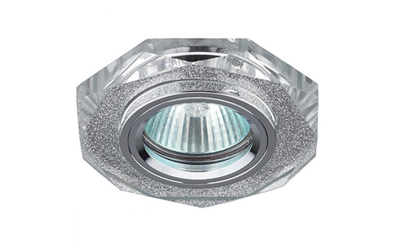 DK5 SH SL Светильник ЭРА декор стекло многогранник MR16,12V/220V, 50W, GU5,3 серебряный блеск серебр
