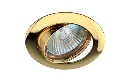 KL1A GD Светильник ЭРА литой простой пов. MR16,12V/220V, 50W золото (100/1400)