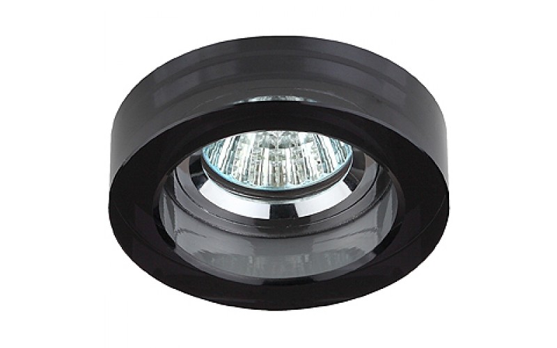 DK38 CH/BK Светильник ЭРА декор кругл «толст.стекло» MR16,12V/220V, 50W, хром/черный (3/30/900)