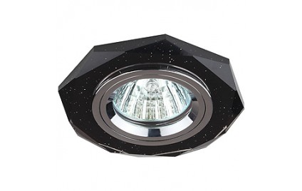 DK5 СH/BK Светильник ЭРА декор стекло многогранник MR16,12V/220V, 50W, GU5,3 черн блеск/хром (50/175 DK5 СH/BK Светильник ЭРА декор стекло многогранник MR16,12V/220V, 50W, GU5,3 черн блеск/хром (50/175