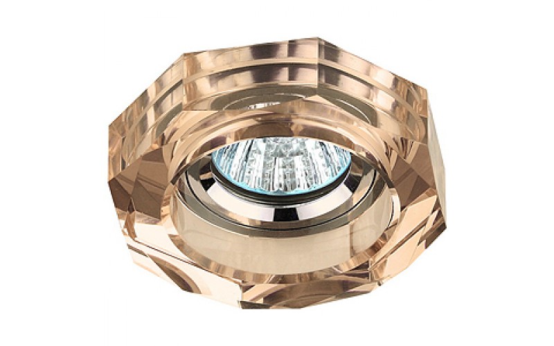 DK6 CH/TEA Светильник ЭРА декор стекло объемный многогранник MR16,12V/220V, 50W, GU5,3 хром/чайный (
