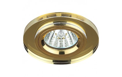 DK7 GD/YL Светильник ЭРА декор стекло круглое MR16,12V/220V, 50W, золото/желтый (50/2100)