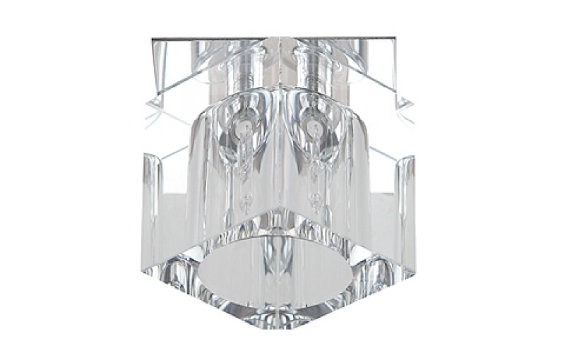 DK24 CH/WH Светильник ЭРА декор хрусталь« куб малый» G9,220V, 40W, хром/прозрачный (45/900)