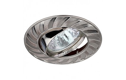 KL7A SN Светильник ЭРА литой пов. «колесо» MR16,12V/220V, 50W сатин никель (100/1400)