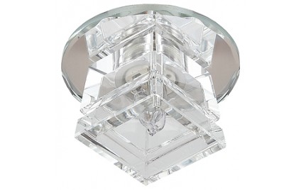 DK48A SL/WH Светильник ЭРА декор «лотос» G9,220V, 40W, зеркальный/прозрачный (45/1080)
