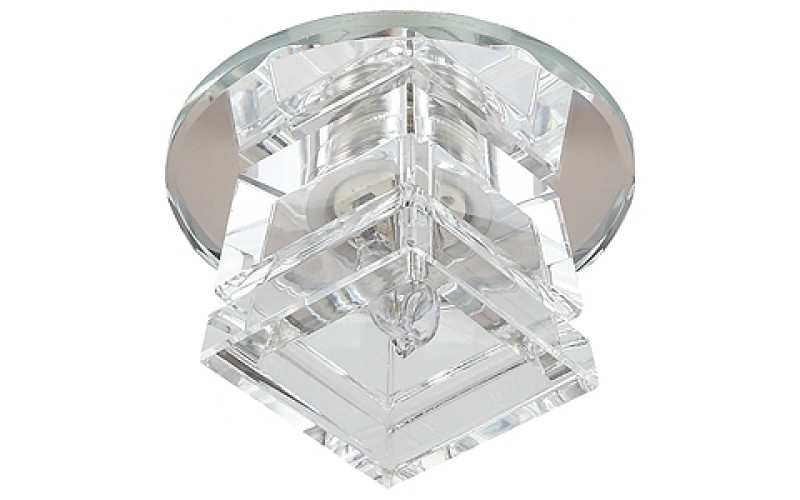 DK48A SL/WH Светильник ЭРА декор «лотос» G9,220V, 40W, зеркальный/прозрачный (45/1080)